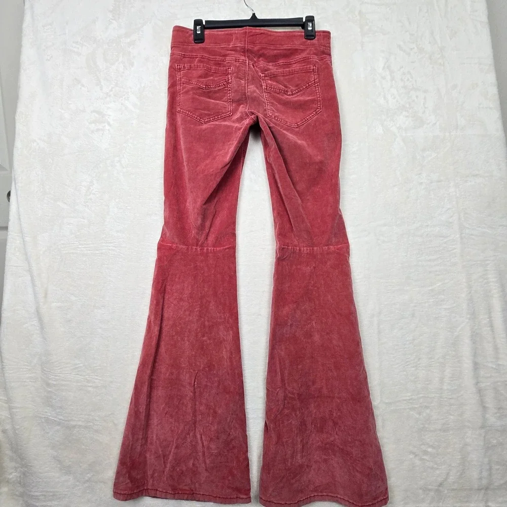 Free People We The Free‎ Pull-On Corduroy Flare Pants Rose Pink Size 28 OB910963